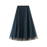 Silk Folded Skirt Net Yarn Half-Dress Woman Long Yarn Skirt On Both Sides Of The