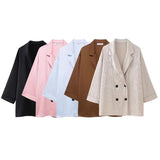 Explosion Women's Ins Wrinkled Blazer Casual Trousers
