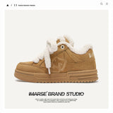Shoes Destruction Aesthetic Series Of Double Shoes Tongue Winter Warm Cotton Shoes Short Boots Snow Boots Men And Women The