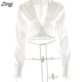 Sexy Shiny Silver Diamond Two Piece Sets Women Outfits Long Sleeve Blazer Mini Skirt Female Autumn Slim Party Skirt
