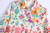 Spring Women's Long Sleeve Positioning Print Dress