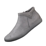 Autumn New Help Leather Boots Pedal English Wind High-Top Men's Shoes Autumn Men's Casual Leather