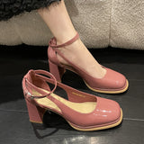 Zingj Square Head Retro High Heels Women's 2023 New Mary Jane Sandals With Thick Heels-Outfit
