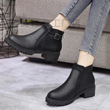 Martin Boots Women's Shorts Boots Vintage Belt Buckle Low Heel Boots