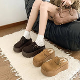 Fur Slippers Women Wear 2025 New Spring Plus Velvet Thick Back Half Slippers Fashion Slippers