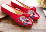 Zingj Embroidered Cloth Shoes Sandals National Tide Quintessence Of Facial Makeup Flower Dan Dish Buckle Female Cool