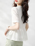 Doll-Shirt Temperament Commuting Style Exquisite And Intellectual 2025 Summer Commuting Fashion Casual Loose Korean Version Of