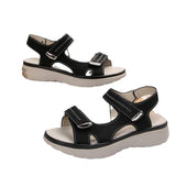 Large-Size Loose-Soled Sandals Women 2025 Summer New Slope And Flat-Bottomed Magic Beach