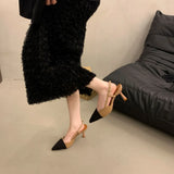 Summer New Fashion Tip Fine Heel Sandals French Style Light-Shoe High Heels Behind The Empty Women's