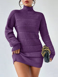 And Winter Half-High Collar Knitted Dress Women's Fashion Pure Color Sexy Bag Ass