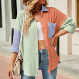 Spring Green Button Up Shirts Women Cotton Long Sleeve Blouses Korean Office Lady Blouse Summer Basic White Blue Tops