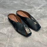 Half Slippers Women Wear 2025 Summer New Chinese Style Bamboo Tie Flat Bottom Muller Leisure Cold