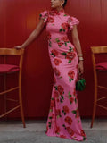 Women's New Sleeveless Casual Print Dress National Style Chinese Cheongsam
