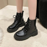 Boots Women's Autumn And Winter New Explosion Vintage Vintage White Short Boots Thick English Fan