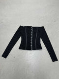 Style Anti-Car Repair Knitwear 2025 Autumn Collar New T-Shirt Solid Long-Sleeved