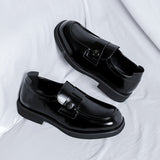 Zingj Wind Small Leather Shoes Male Design Sense Small Spring And Autumn Flat Shoes Black Lazy Foot Pedal