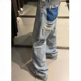 Blue Low-Rise Straight Tube Trousers Jeans Women's Small 2025 New