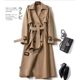 Zingj Women In The Long 2024 Spring And Autumn New Korean Version Of Large Size Small Popular British Wind Coat Over The Knee