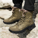 2025 Plus Velvet Warm Cotton Shoes Men's Large-Size Hiking Shoes High-Top Snow Boots Men Thick Up Outdoor