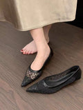 Summer New French Small Fragrant Low-Heeled High-Heeled High-Heeled Shoes Head Shallow One-Foot Single-Shoe