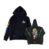 Jersey Art Letter Street Hickolote Harajuku Y2k Black Zipper Hoodie