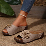 Flower Flip-Flops Women's New Slopes And Exposed Toes Wear A Font Beach Cool Drag