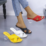 And High-Heery Slippers Women Font Cross-Woven With Women Cool Drag Women
