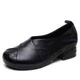 Layer Of Cowhed Leather Retro Windy Mother Shoes Autumn New Soft-Soled Single Shoes Women Casual Small Leather