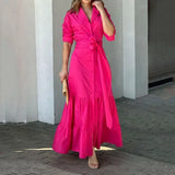 Zingj Summer New Fashion Temperament Versatile Waist Cardigan Long Dress-Outfit