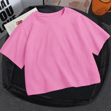 Zingj Women's Summer Solid Color Multi-Color Short Fashion T-Shirt Acceptable With A