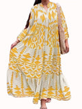 Large-Size Women's New Temperament Printed Shirt Dress Bohemian
