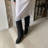 Lyserie Western Cowboy Boots 2025 Autumn And Winter New But Knee Long Belt Buckle Trouser