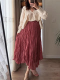 Spring And Autumn New 100 Folded Wrinkles Skirt Hot Soft Half Dress In