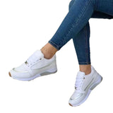 Women 2025 Spring And Autumn New Round Head Thick Bottom Low Help With Flat-Soled Casual Sports Shoes Large Women's