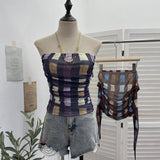 Shooting Holiday Storm Spot Bump Color Mesh Strapped Braped Vest Female Summer Dew Back Hottie Top