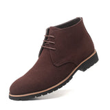 Zingj Fall Men's Pointed Casual Men's Leather Boots Front Lace Up Martin Boots Plus Size Men's Shoes Fashion
