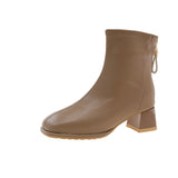 Boots Women's New 2025 Autumn And Winter Naked Boots Femininity Retro Short Boots Women's Heads Thick And Single Boots