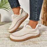 New Fashion Plus Velvet Warm Northeast Cotton Boots Women Casual Solid Color Velvet Retro Large Size Snow