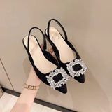 Small Fragrant High Heeled Sandals Fashion Wearing Fairy Shoes 2025 New Summer Drill Tip Point Single
