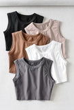 Yoga Solid Cropped Tank Top- Outfit