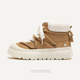 Shoes Winter Thick Soles Plus Velvet Outdoor Cotton Shoes Short Cylinders Snow Boots Men And Women The Same Black Martin