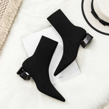 Boots Women High Tips And Short Boots Spring And Autumn Single Boots 2025 Autumn And Winter Knitting Socks Boots Coarse And Socks