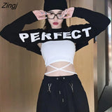 Pieces Sets Women Summer Fashion Letter Printing Slim Bandage Sexy Korean Style Lady All-match Crop Tops Spaghetti Strap