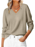 Autumn And Winter Leisure Jacket Classic Fashion Temperament Long-Sleeved V-Neck Large-Size Knitted