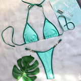 Zingj Style 2023 Web Celebrity Sexy Bikini Quilting Metal
