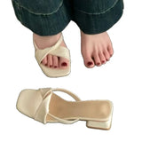 Women 2025 Summer New French Niche Head Thick One With Sandals Wearing