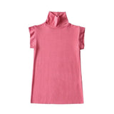 Pure-Want Wind Vest Bottom Shirt Women's New Sleeveless Half-High Collar Hottie