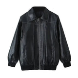 And Autumn And Winter 2025 New Women's Fashion Red PU Jacket Locomotive
