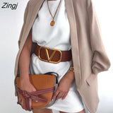 New Women Suit Blazers Office Lady Solid Color Lapel Long Sleeves Open-Front Loose Formal Coat for Ladies 8
