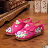 Zingj Shoe Box Girls Embroidered Cloth Shoes, Flat Single Shoes, Children's